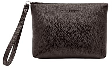 CLASSE77 Pochette a Mano in vera Pelle morbida - Borsetta Piccola Clutch con Laccetto da Polso, per Uomo o Donna, pratica ed elegante - Produzione artigianale - Made in Italy