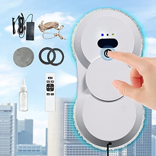 OXFUZZ Robot Window Cleaner,Double-Sided Water Spray Window Cleaning Robot, 2800pa Window Cleaner Robot-50ml Water Tank,Window Vacuum Cleaner Smart Glass Cleaning Robot-3 Cleaning Modes,White