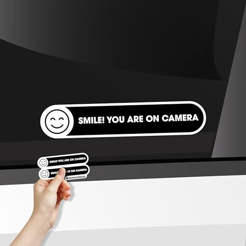Smile You re on Camera Sign | 2 Pack Car Window Small Sticker | Smile Your on Camera Signs for Cars | Dashcam Recording Sign | Black Glossy 5x1 Inches Waterproof Vinyl Sticker | Scratch and Fadeproof