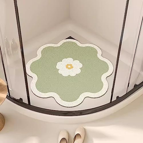 EUPXRHY Duschmatte Rund rutschfest, Duschvorleger mit AblauflöChern Sicherheits, PVC Luffa Duschteppich rutschfest, Schnelltrocknend, Schnell Trocknend,B,50x50cm(20x20inch