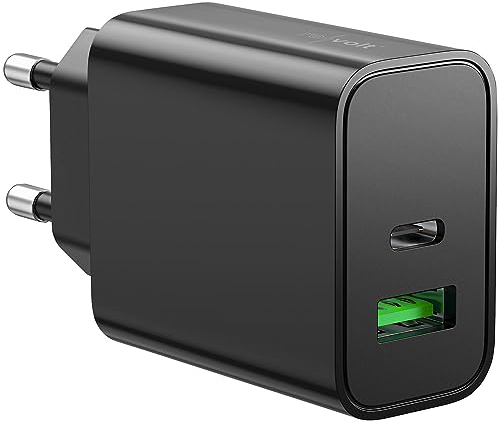 revolt Ladegerät C: USB- & Notebook-Netzteil mit USB-C PD und USB-A QC, bis 30 W, schwarz (Ladegeräte USBC, Adapter, Ladestation)