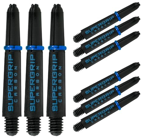 Harrows Dartpfeile 3 Sets Carbon ST Dartschäfte – insgesamt 9 Dartschäfte – erhältlich in 3 Größen – robuster Carbon-Verbundstoff – kurz Aqua