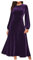 Robe longue en velours pour femme - Robe longue décontractée ultra douce - Robe de nuit élégante pour fête, soirée, sortie, randonnée, travail, bureau, invitée de mariage, 3 violet., L