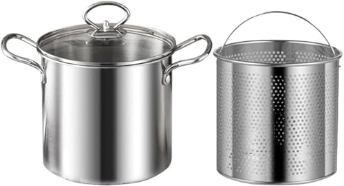 EdirFtra 1set Friteuse à Huile en Acier Inoxydable 304, Casserole Profonde à la Maison, Style Japonais avec écran filtrant, Mini Pot à gaz, friteuse pour économiser l'huile Tempura