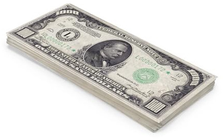 Scratch Cash Dollari Historical - mazzetta da 100 x $ 1.000 Dollars (Dimensioni Reali), Soldi per Giocare, Props Money