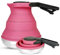 Heather UK Collapsible Foldable Camping Kettle 1.5L Silicone and Stainless Steel - Gas Stove Top, Folding Travel Portable Kettle to Take on Holiday. Portable for Gas Stove Top Caravan Large (Pink)