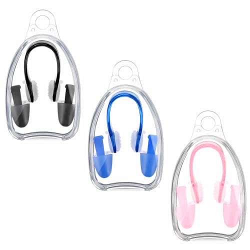 LuLiyLdJ Tappanaso per Piscina Tappanaso Nuoto Sincronizzato Tappi per Naso da Nuoto in Silicone Clip per Naso da Nuoto Tappi Tappa Naso Nuoto Clip per Bambini Adulti Principianti, 3 Pezzo