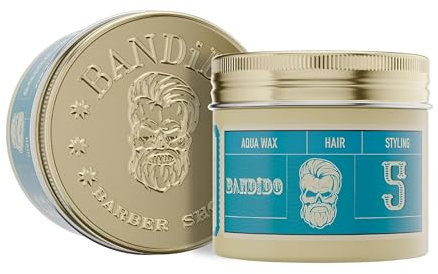 BANDIDO Hair Wax Blue 5 Mittlerer Halt – Haarwachs Männer mit Glänzendem Wet-Look – Modellierende Haar Pomade Herren für Eleganten Stil – Hair Fiber für alle Haartypen – 125ml