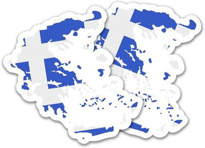 Finest Folia 2er Set Länder Silhouetten Aufkleber Länderaufkleber Bundesland Flagge Sticker für Auto Fahrrad Motorrad Modellblau selbstklebend wetterfest R215 (15 Griechenland)