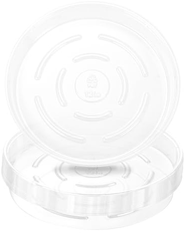 Plant Saucer 30 Pack Plant Trays for Pots 12 Inch Plastic Plant Saucers for Outdoors and Indoors Clear Drip Trays for Potted Plants Flower Pot Plates to Catch Water Plant Drainage Dishes No Holes