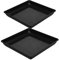 BESPORTBLE Soucoupe carrée : 2 plateaux en plastique pour pot de fleurs, soucoupes pour pot de fleurs, plateau d'égouttement d'eau pour plantes noires de 40 cm