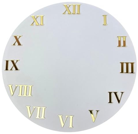 Flitzicut Römische Spiegel Zahlen Ziffern Gold 1-12 Höhe 2cm, zum Aufkleben für Uhrenherstellung Resin, Beton, Gips, Gießmasse,12er Set Classic Line