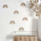 Ueiwffzo 6 Stück Wandsticker Kinderzimmer Holz Deko, Selbstklebende Beige Regenbogen Wolken Wanddeko, Boho Deko Wandaufkleber für Kinderzimmer Mädchenzimmer Babyzimmer (Regenbogen)