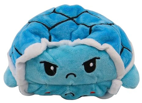 CENPEK Flip de Doble Cara - Happy Sad Muñecos de Peluche de Doble Cara para Todas Las Edades Tortuga Azul