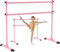 Dolibest Ballettstange Freistehend Rosa, 10 Höhenverstellbare Schwerlast Stretchstange Tanzbar mit Rutschfesten Gummipad für Kinder Erwachsene Zuhause Workout Fitness Yoga, 150 x 71cm