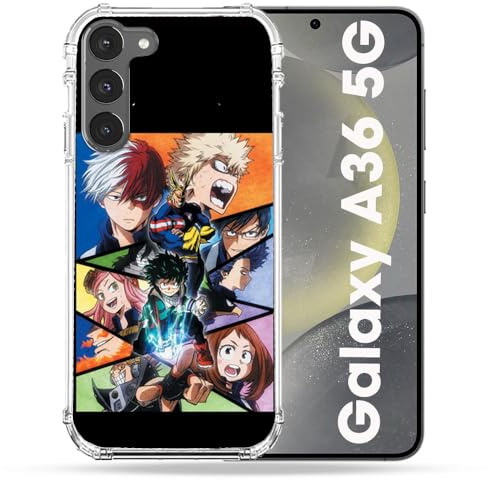 Cokitec Verstärkte Schutzhülle für Samsung Galaxy A36 5G Manga My Hero Academia, Schwarz