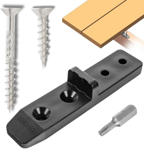 TEVOTECH - Set di 50 connettori da terrazza con viti, per legno e assi di fissaggio invisibili con viti in acciaio inox, clip in plastica per assi da terrazza