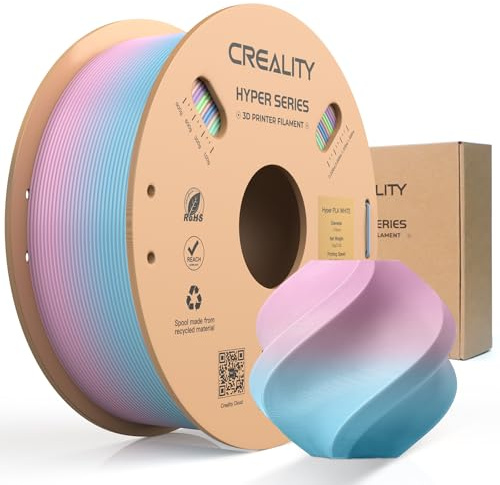 Creality PLA Filament Hyper PLA 1,75 mm Filament für 3D-Drucker High Speed 30-600 mm/s Maßgenauigkeit +/- 0,02 mm Kompatibel mit den Meisten 3D Druckern,1kg Farben des Regenbogens