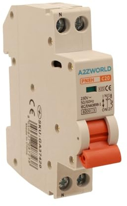 Automatischer Leitungsschutzschalter, 1P+N Kurve C 220 V von 1 DIN-Modul, Lebensretter Stotz, MCB 1P+N 6kA C20 20A
