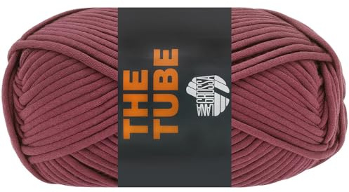 LANA GROSSA The Tube | Weiches & gefüllte, ideal geeignet für Home- Accessoires und Taschen | Handstrickgarn aus 60% Baumwolle & 40% Nylon | 200g Wolle zum Stricken & Häkeln | 114m Garn FB 28