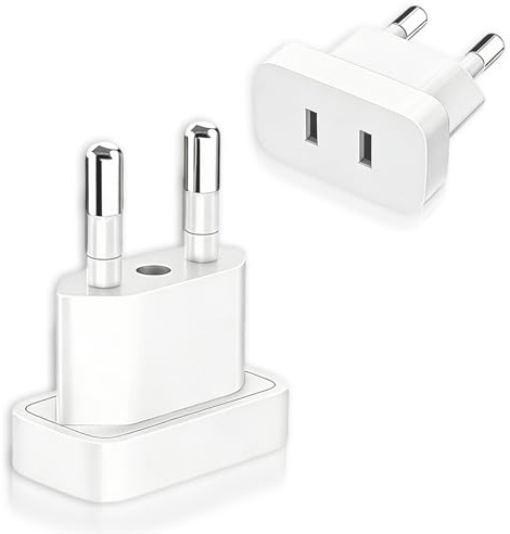 SUNNIFLY 2 Stück US to EU Adapter, USA auf Deutschland Reisestecker, EU Stecker Adapter für Deutschland, Frankreich, Niederlande, Dänemark