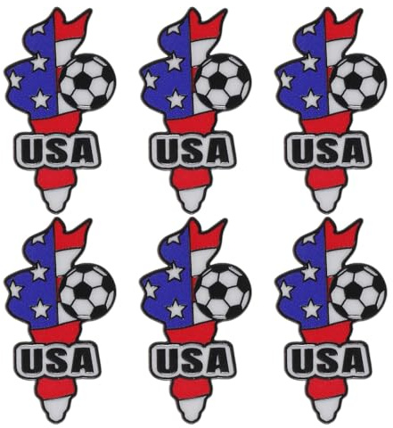 TOMETURE Lot de 6 pins commémoratifs de football 2026 - Pin's drapeau américain - Badge souvenir patriotique sur le thème du football - en métal pour les amateurs de et les jours de match