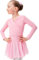 tanzmuster Ballett Wickeljacke Mädchen - Mandy - extra weicher Baumwollstoff - Ballettjacke zum Binden für Kinder - rosa 128/134