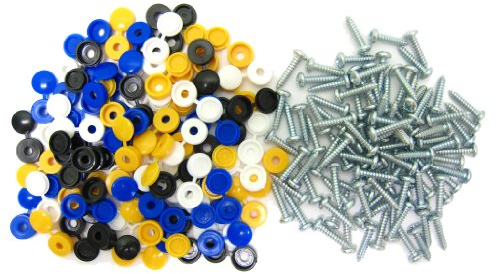 All Trade Direct 80 Pk Caps & Screws Car Number Plate Fixing Fitting Kit