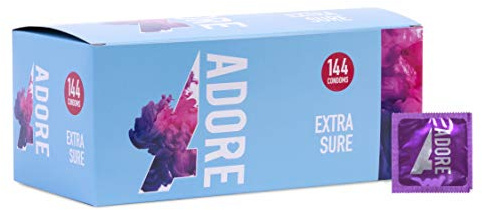 Pasante Adore Extra Sure Kondome 144 Stück, Geschmiert, Unparfümiert, Latex