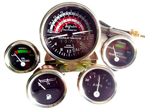 Massey Ferguson Kit de jauge de tracteur + tachymètre antihoraire 35, 133, 135, 140