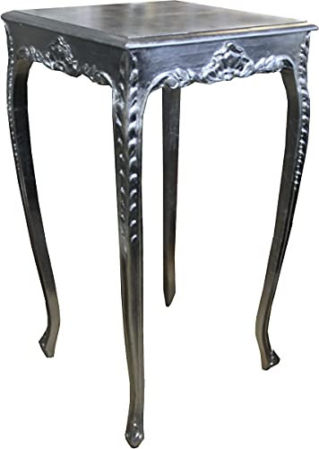 Casa Padrino Barock Bar Tisch Silber Höhe 112 cm, Breite 60 cm - Antik Möbel