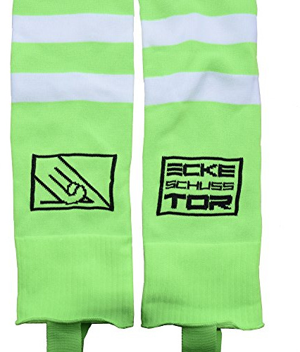 Ecke Schuss Tor Hockey Stutzen Ringel (Neon-Grün)