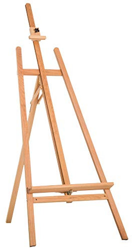 HOMCOM Caballete de Pintura Caballete de Madera Haya de Dibujo Estudio Altura Ajustable Trípode 65x44x174-230 cm