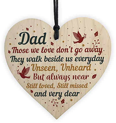 Placa conmemorativa de madera con forma de corazón para árbol de Navidad, con texto en inglés Ocean Dad