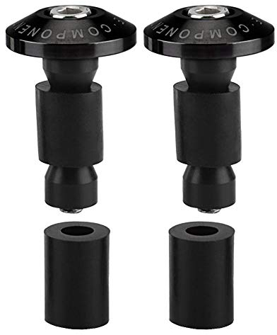Aramox Motorrad Lenkerendkappe, Lenkerendkappe für Motorräder 22mm 7/8 inch Lenker Stecker Gummi, Aluminiumlegierung, Schwarz