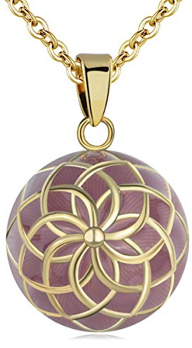AEONSLOVE Collier Femme, Collier Bola de Grossesse avec Chaine Pendentif Musique Carillon Bell pour Maman Fille Amie, Bijoux Personnalisés 114cm