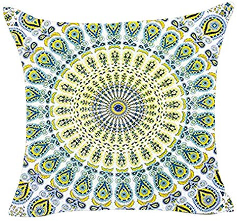 Nunubee New Mandala Series Leinensofakissenbezug Home Kissenbezug Quadratischer Kissenbezug Weiches Und Langlebiges Schlafsofa Home Decoration 45 * 45Cm # 3