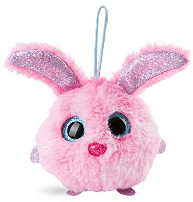 NICI 46879 NICIdoos BallBies Hase mit Loop 9 cm – Kuscheltier Hase für Kinder & Erwachsene ab 3 Jahren – Flauschiges Schmusetier mit großen Glitzeraugen zum Spielen, Sammeln & Kuscheln