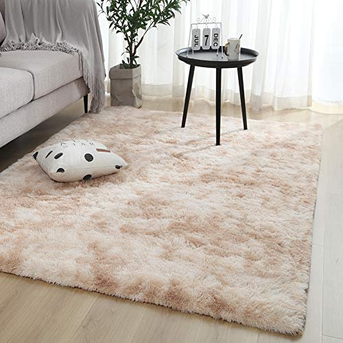 Swsen Alfombra Shaggy Salón Grandes - Alfombras Dormitorio Modernas para Pelo Largo Lavables - para Dormitorio, Comedor, Pasillo y Habitación Juvenil - Beige, 120x200 cm