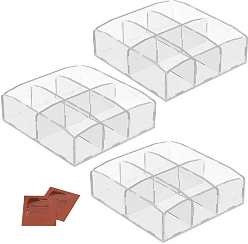 Danieli | 3 pz Espositore da Bar Porta bustine per Zucchero, tè e Tisane | 6 Scomparti Porta bustine The e Zucchero in Acrilico Trasparente PTZ2 (3)