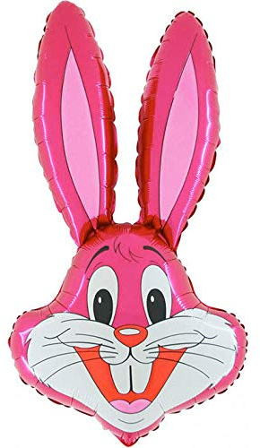 Ballonim® Hasenkopf rosa ca. 80 cm Luftballons Folienballon Party Dekoration Geburtstag