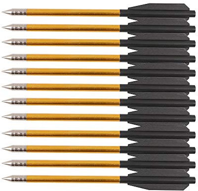 ANCLLO - Flechas de pernos de ballesta de aluminio de 6.25 pulgadas para objetivo de precisión de ballesta de pistola de 50 lb / 80 lb, ideal para practicar tiro al blanco, caza pequeña, paquete de 12