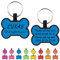 Uiopa 2 Stück Hundemarke mit Gravur, Knochen/Runde Hundemarke Personalisiert Silikon Adressanhänger Hund und Katze Hundemarken, Hundehalsband Anhänger für Hunde und Katzen (Knochen Blau)