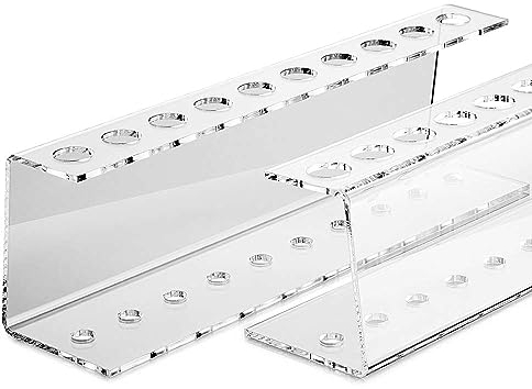 Tuuters 10-Loch Reagenzglasgestell aus Acryl, Reagenzglas-Halter für 10 Reagenzgläser (Ø 16,5mm)