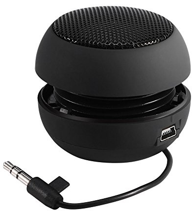 ASHATA Mini enceinte portable rechargeable avec prise audio 3,5 mm pour iPod, MP3, MP4, MP5, téléphones portables, ordinateurs, etc. (Noir)
