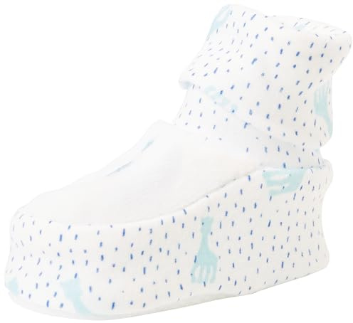 Sophie la Girafe - Chaussons Bébé Mixte 0/1 mois - Doux, Mignons et Chauds - Protection Nouveau-né, Bébé et Bambin - Blanc Détails Bleus