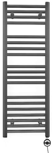 Myhomeware 450mm Wide Anthracite Grey Electric Bathroom Heated Towel Rail Thermostatic Warmer Radiator Precise Control (450 x 1000 mm (BTU: 1571))