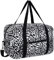 for Ryanair Airlines Cabin Bag 40x20x25 Underseat Foldable Travel Duffel Bag Holdall Tote Carry on Hand Luggage Overnight for Women and Men 20L (Black Leopard (with Shoulder Strap))