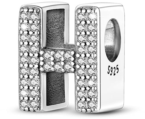 Letter Charms Fits Pandora Armbänder S925 Sterling Silber Initial Charms für Armbänder Alphabet A-Z Buchstaben Armbänder Halskette Anhänger mit Cubic Zirkonia für Frauen