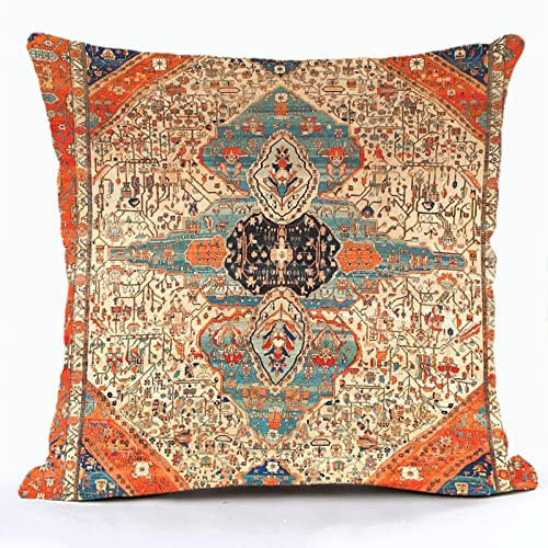 Snycler Kashan Perserteppich, Vintage-Druck, Kissenbezug, quadratisch, weicher Kissenbezug, Heimdekoration, für Wohnzimmer, Couch, Sofa, Auto, 45,7 x 45,7 cm